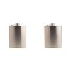 2PK Plain Flask 8Oz Classic Stainless Steel Silver Durable Hip