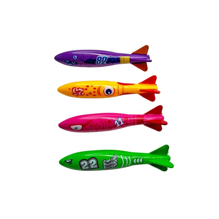 Pool Time Assorted Torpedo Dive Toys - 4 Pack