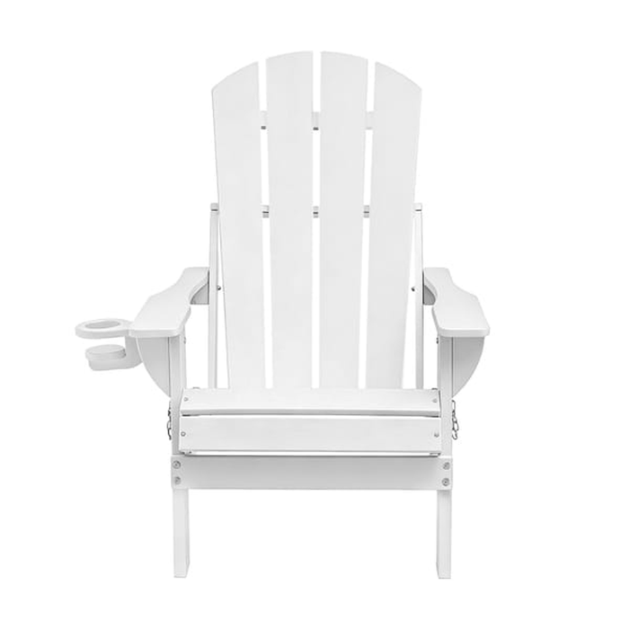 HOMFURN Folding Adirondack Chair White