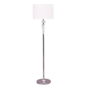 Cla Lighting Cristallo Interior Drum Shade Floor Lamp With Chrome Rod And Crystal Highlight