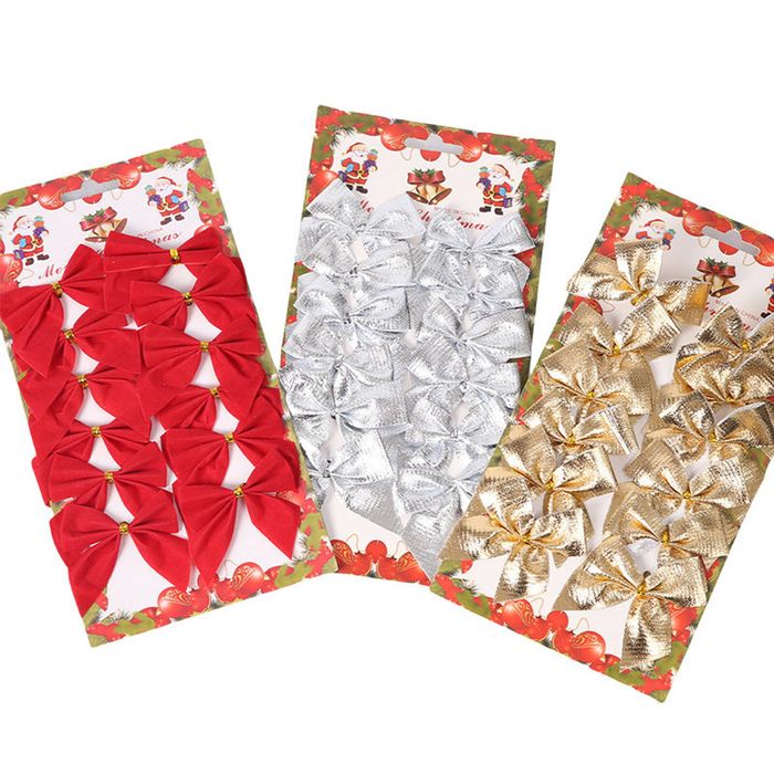 Catzon 36 Pcs Christmas Mini Bows for Christmas Tree Wreath Decor