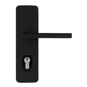 Gainsborough Black Matte Trilock Cove Lianna Double Cylinder Entrance Lever Set
