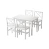 Artiss Dining Chairs and Table Dining Set 4 Seater White Kaye