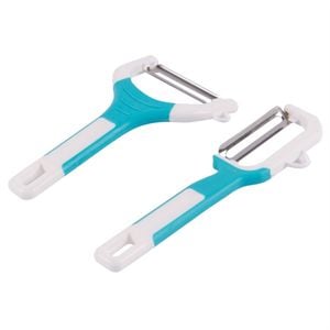 2pc Stainless Steel Fruit & Vegetable Peeler Set - Blue
