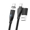 TEGAL USB & Type C Dual Magnetic Charging Cable USB C 1m Black