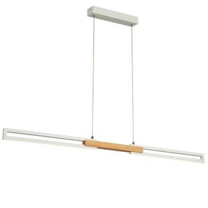 Telbix Thorin Contemporary Pendant Hanging Lamp Light Metal Wood White Oak Sand