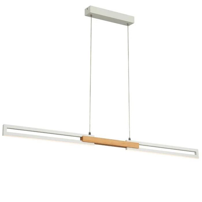 Telbix Thorin Contemporary Pendant Hanging Lamp Light Metal Wood White Oak Sand