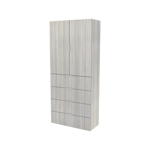 Lugna 2048 x 900 x 380mm Mist 3 Shelf 4 Drawers Double Door Storage Cabinet