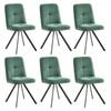 Oikiture 6x Dining Chair Kitchen Seat Linen Fabric Accent Chair Green