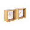 Nicola Spring 3D Deep Box Photo Frames - 4 x 4" with 2 x 2" Mount - Light Wood - Pack of 2