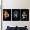 3pcs Wildlife Portrait Closeup Painting Print 100% Australian Made 3 x 40x60cm (Metal Print)