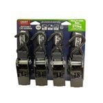 Grunt 25mm x 3m Black Ratchet Tie Down - 4 Pack