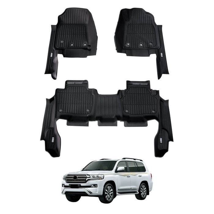 AUSGO 7D Injection Floor Mats For Toyota LandCruiser 200 Series LC200 Altitude / VX / Sahara 2012-2021 Floor Liners