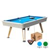 TOPONE 7FT Indoor Home Pool Table | 213cm Luxury American Billiard Table for Family Recreation & Stylish Living Spaces - Blue