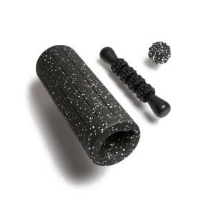 Decathlon - 3 In 1 Massage Kit - Smooth Roller, Ball And Stick, Black - One Size
