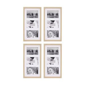 4PK Braz Venice Collage Image Photo Document Display Frame 8x16 Inches Beech