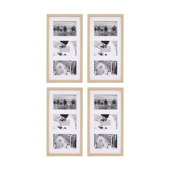 4PK Braz Venice Collage Image Photo Document Display Frame 8x16 Inches Beech