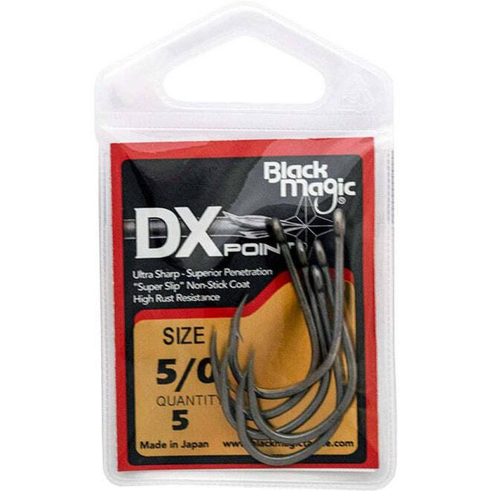 Black Magic DX Point PTFE Coated Fishing Hook Small Pack 5/0