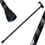 90cm Extra Sturdy Aluminium Walking Stick Pole w Ergonomic Handle  Black/Silver
