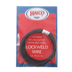 Halco 10m Lockweld Black Nylon Coated 7 Strand Stainless Wire 100lb