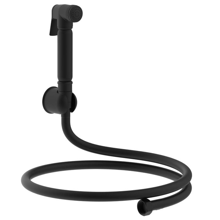 evekare 1.2m Matte Black PVC Bidet Spray with Holder