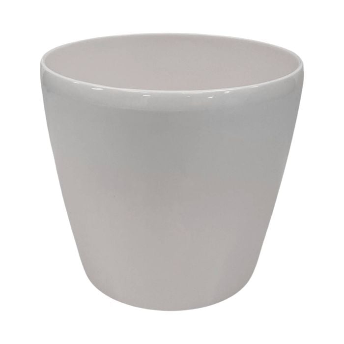 Eden 22cm Warm White Round Premium Self Watering Plastic Pot