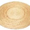 Handmade Round Jute Rug - Plain - Natural - 100x100