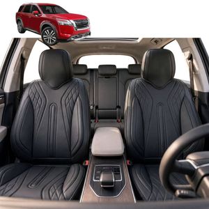 Australian Goose Front Seat Covers for Nissan Pathfinder 2022 - Current (7 seater (R53)) - PU Leather, Black (2pc)