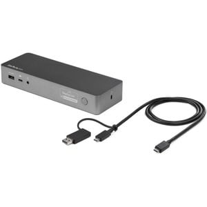 Startech.com Usb-c & Usb-a Dock - Hybrid Universal Laptop Docking Station With Dual Monitor Display 4k 60hz Hdmi