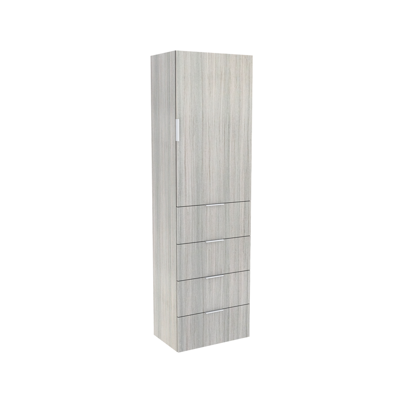 Lugna 2048 x 600 x 380mm Mist 3 Shelf 4 Drawers Right Hinged Door Storage Cabinet