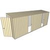 Build-A-Shed 1.2 x 5.2 x 2.0m Tunnel Shed Tunnel Hinged Door with 2 Sliding Side Doors - Cream