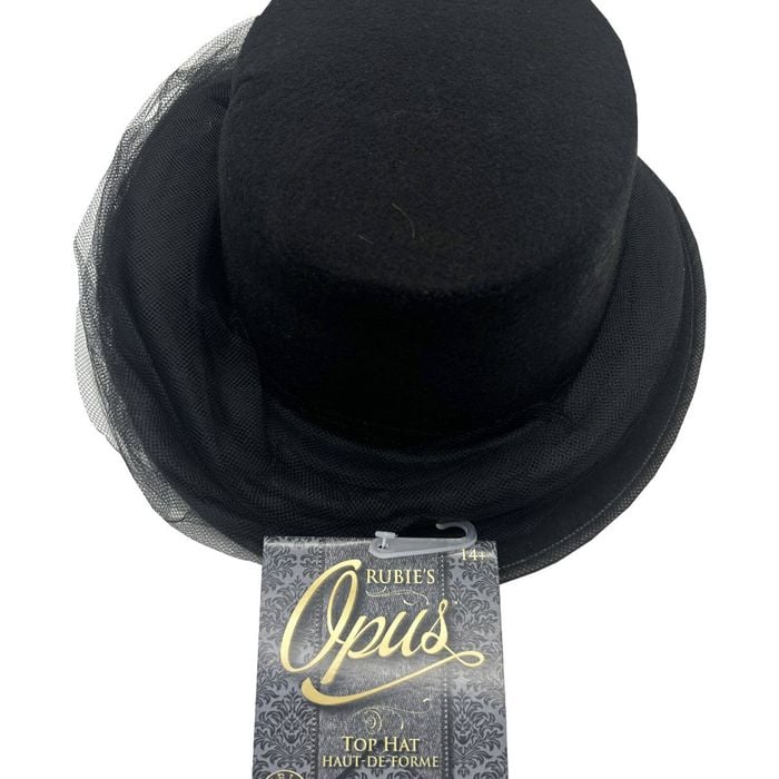 Heart of Darkness Adult Top Hat with Tulle for Halloween Dress Up