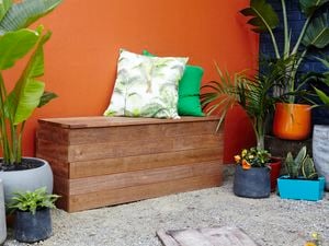 DIY Step Image - How to make a D.I.Y. outdoor storage bench seat . Blob storage upload.