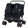 Costway double pet stroller foldable dog cat cart 2seater pad belt basket