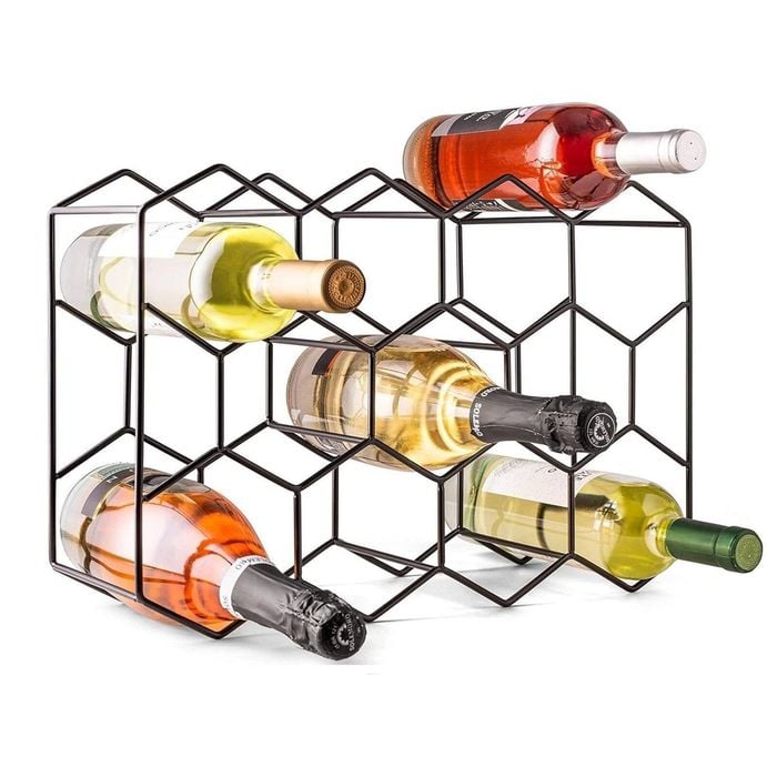 CARLA HOME 14 Bottle Freestanding Modern Metal Countertop Wine Rack Countertop