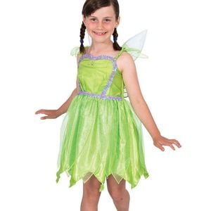 Tinkerbell Girls Deluxe Green Fairy Costume - 4-6