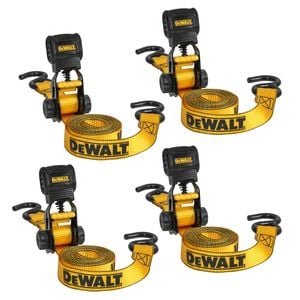 DeWALT 2.6cm x 3.7m Ratchet Tie Down Straps - 4 Pack