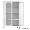 Costway 2Door Metal Storage Cabinet 5Tier Kitchen Pantry Sideboard White