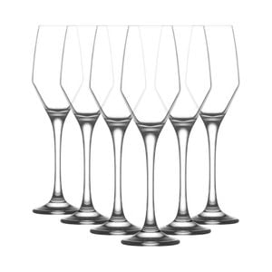 LAV Ella Glass Champagne Flutes - 230ml - Pack of 6