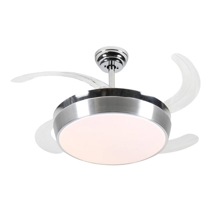 Windora Aether 42" Brushed Steel Ceiling Light with DC Ceiling Fan & 3CCT LED Remote Control