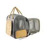 CottonMore Pet Cat Dog Outdoor Dual Shoulder Backpack Carrier with Large Capacity Khaki