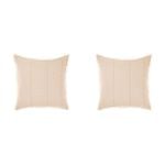 2PK Linen House Galicia European Blue/Sand Pillowcase 65x65cm - Pink