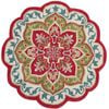 Handmade Floral Wool Rug-Petals 6287-Red-150x150cm