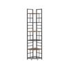 IHOMDEC Industrial 6-Tier Pentagon Corner Bookshelf, 194.5cmH Rustic Dark Brown