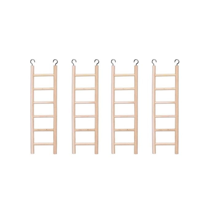 Yes4pets 4 X Small Wooden Ladder Bird Budgie Canary Hamster Gerbil Mouse Rats Cage Toys
