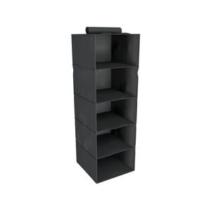 All Set Grey 5 Shelf Wardrobe Hanging Organiser