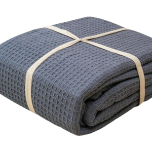 Cotton Woven Waffle Blanket - Grey