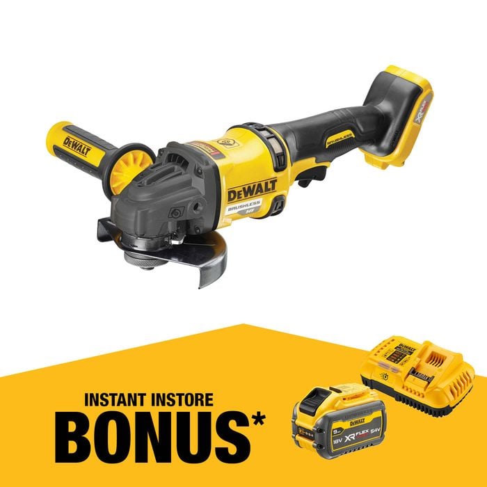 DeWALT 54V 125mm 5" FlexVolt XR Li-Ion Cordless Brushless Angle Grinder DCG418N-XJ - Skin Only