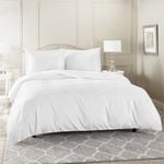 Luxor Double White Color 1000TC 100% Cotton Quilt Doona Duvet Cover Pillowcase Set
