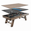 TOPONE Alisi 7FT/8FT 3-IN-1 Multi-Functional Table/Pool Table/Table Tennis Table/Dining Table Black Felt - 7FT TABLE